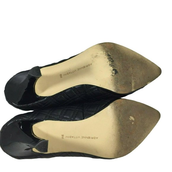 Adrienne Vittadini Jantine High Heel Shoes Womens 9 M Black Quilted Fine Leather - Picture 3 of 12